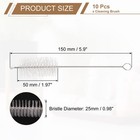 10pcs Straw Cleaner Brush Set 6 Inch Length 25mm Od Nylon Bristles White 