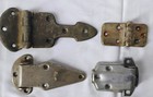 Antique Lot 8pcs  Nickel Brass Ice Box Cabinet Hardware Hinges   Handle