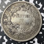1895-a French Indo-china 1 Piastre Lot mk154 Large Silver 