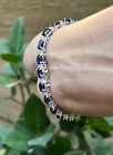 14 00 Ct Oval Natural Sapphire Diamond Link Tennis Bracelet 14k Real White Gold