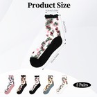 Ouligay 5 Pairs Sheer Ankle Socks For Women And Girls Summer Transparent Thin 