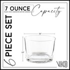 Vikko 7oz Stackable Glass Bowls - Dessert  Prep  Custard Cups  set Of 6 