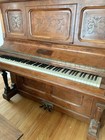 Antique Rare Epworth Upright Willams   Sons Upright Burl Wood Grand Piano