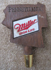 Miller High Life Beer Pennsylvania Small Tap Handle Bar Pub Fair Cond Keystone