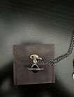 Vivienne Westwood 3d Black purple Small Orb Glass Silver Necklace Chain