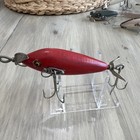 Rare  Vintage Heddon 100 Minnow Wood Fishing Lure Red Metal Propeller Blades