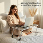 Foldable Lap Desk For Laptop   Writing - 23 Inch Bed Tray Table With Cup Holder