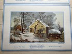 Vtg Currier   Ives Set Of 8 Placemats Reversible American Winter Scenes 17 5   