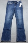 Miss Me Jeans Women s 28x32 Blue Bootcut Mid Rise Stretch Denim Rhinestone Nwt