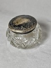 Antique Cut Crystal Vanity Jar With Sterling Silver Lid