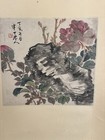 Chinese Hanging Scroll 63in Peony Landscape Bearing Chen Banding Signature