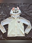Girls Sz 10 Disney Light Blue Stitch Zip-up Hoodie With Character Hood