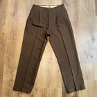 Vtg 40s 50s Trousers Pants Mens Drop Loop Dress Suit Rayon Gabardine 34 32 Flaw