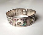 Vintage Taxco Mexican Sterling Silver Abalone Panel Bracelet Hecho Mexico 7 Inch