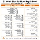 600 Pcs Cotter Pin Assortment Kit  304 Stainless Steel Hardware Pins   31 Sizes