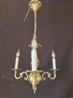  Vintage Antique Brass Medium Chandelier Lighting Ceiling Light 3 Arms 3 Lights 
