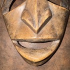 Vintage African Tribal Art Mask Wall Hanging  10   X 5 5    Hand Carved Wood