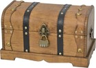 Vintage Wooden Treasure Chest Decorative Box With Lock - 12   Brown