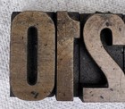Vtg Antique Lot Of 9 Letterpress Numbers 0-8 Wood Type Printers Block 1 5 8   