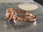 Sterling Silver Rose Gold Plated Moissanite  2ct Diamond Ring Size 6