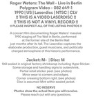 Roger Waters The Wall Live In Berlin 1990 New Sealed M- Laserdisc Ld Pink Floyd