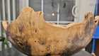 Signed Spalted Buckeye Burl Wood Bowl