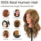 Mannequin Head With 100  Real Hair For Cosmetology  Cenoz 18  Light Brown