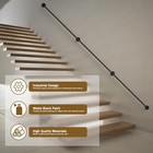 Dameing Stair Railing 10ft Metal Staircase For Outdoor Steps Black Galvanized