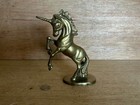 Brass Unicorn Figurine Statue Figure Decor Rearing Prancing Fantasy 7 5  Vintage
