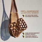 Handmade 100  Thai Bamboo Hanging Orchid Basket     4 Inch Set Of 3