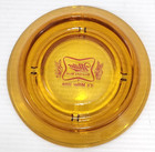 Vintage Miller High Life Beer Amber Glass Round Ashtray Advertising Logo 6 5 