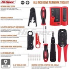 Hi-spec 9pc Network Cable Tester Tool Kit Set For Cat5  Cat6  Rj11  Rj45  Eth   