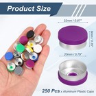 250 Pcs 20mm Aluminum Plastic Vial Top Caps Purple