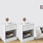 Set Of 2 Nightstand Wood End Table Bedroom Storage Coffee Side Bedside Table