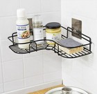 Shower Shelf Bathroom Corner Bath Storage Holder Organizer Triangular Rack Black
