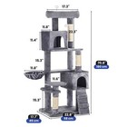 71  Cat Tree Tall Tower Condo Indoor Kitty House For 20lbs Activity Center Gray