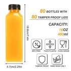 80pcs Juice Bottles  16oz Reusable Plastic Juice Bottles With Caps And Labels