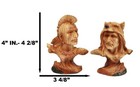 Set Of 4 Native American Sioux Indian Tribal Warrior Chief Faux Wood Figurines