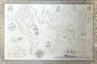 The Royal Geographic Society Sterling Silver Map W 24 Karat Gold 22 x14 1 2  Coa