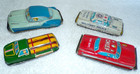 Vintage Tin Friction Car Lot Of 4- Made In Japan  see Pics For Best Description 