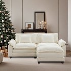 Upholstered Loveseat Sofa Couch Modern Sectional Sofa W ottoman For Living Room