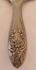 Antique Heavy Silver Plated Hand Mirror Art Nouveau Roses Vanity 9 5  21oz