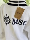 Msc Cruise Line Jacket 2x 3 Xl Zippered      Fleece White Ship Nwt Cotton Poly