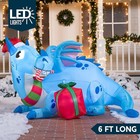 6ft Christmas Inflatable Dragon With Gifts Yard Led Outdoor Lawn Garden Display 