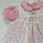 Nwt Vintage Mayfair Baby Girl 2 Piece Pink Floral Pinafore   Dress Size 18 Month