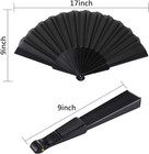 Blulu 4 Pcs Hand Fan Foldable 9 Inch Small Folding Hand Fan black   Chinese Fan 