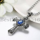 Cupimatch Irish Knot Celtic Cross Pendant Necklace Men Women Steel Chain  22 