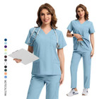 2025 Nursing Hospital Uniform Medical Scrub Set Women Men V-neck Straight Suit