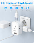 Lencent Europe Travel Adapter Multi Outlet 4 Usb For Us To Spain Franch Italy