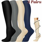 Compression Socks 15-20 Mmhg Men Womens Wide Calf Knee High Socks Pain Relief
